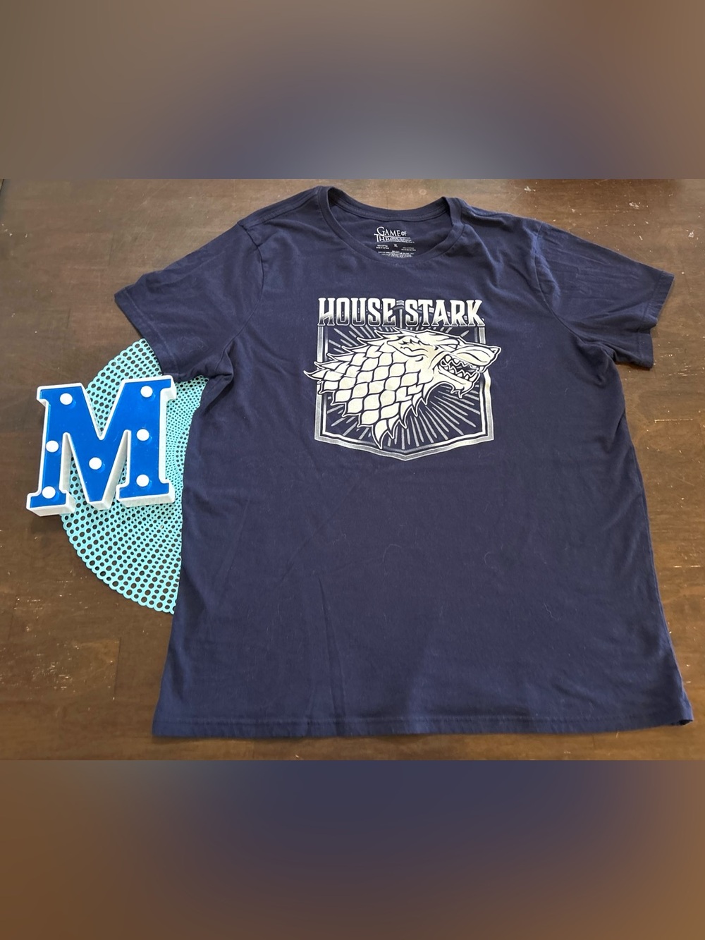 Game of Thrones “House Stark” Adult XL Blue Casual  Graphic Tee